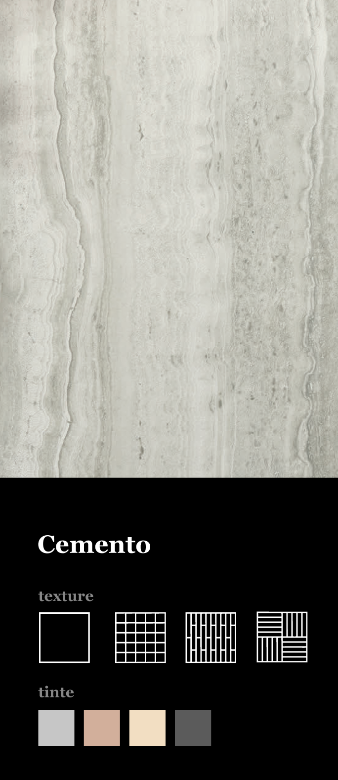 Tavola cemento con texture e tinte disponibili