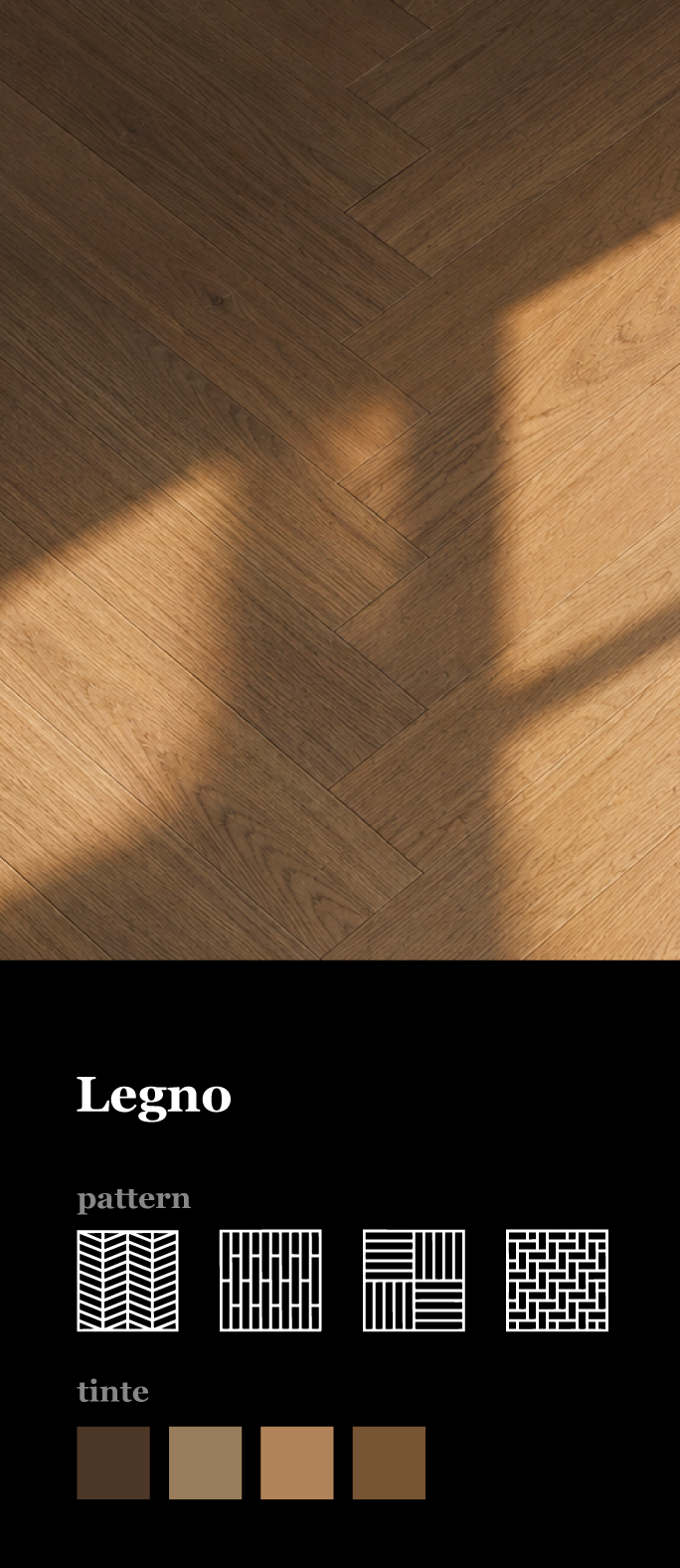 Tavola legno con pattern e tinte disponibili